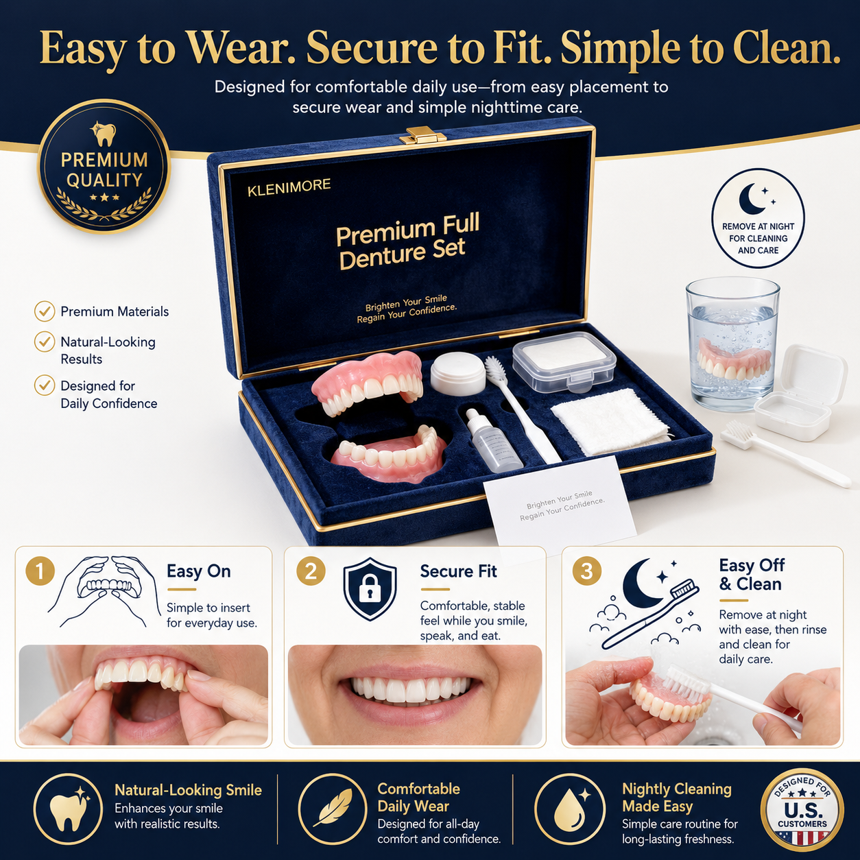 🔥Ends Today: 70% OFF!(Affordable Beauty🧏‍♀️🧏‍♂️)--KLENIMORE™ --Advanced Customized Full Denture Set🦷