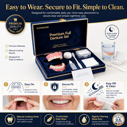 🔥Ends Today: 70% OFF!(Affordable Beauty🧏‍♀️🧏‍♂️)--KLENIMORE™ --Advanced Customized Full Denture Set🦷