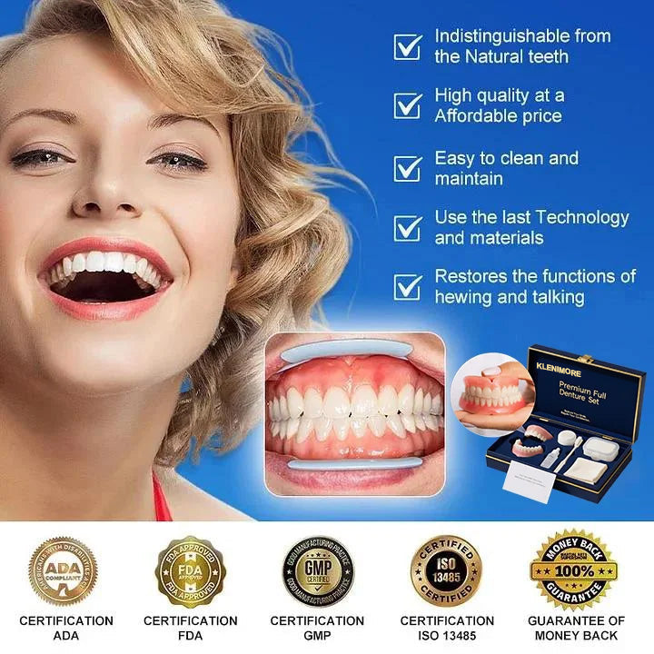 🔥Ends Today: 70% OFF!(Affordable Beauty🧏‍♀️🧏‍♂️)--KLENIMORE™ --Advanced Customized Full Denture Set🦷