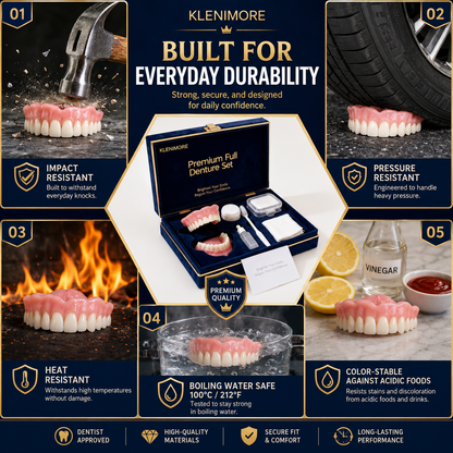 🔥Ends Today: 70% OFF!(Affordable Beauty🧏‍♀️🧏‍♂️)--KLENIMORE™ --Advanced Customized Full Denture Set🦷